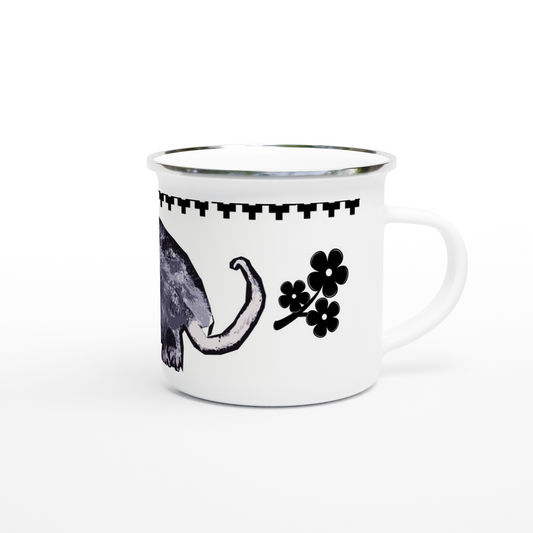 White 12oz Enamel Mug - Opossum Nation Store