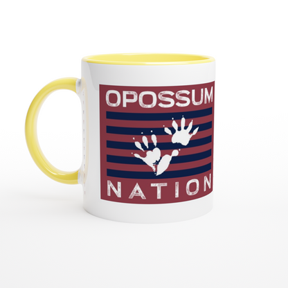 White 11oz Ceramic Mug with Color Inside - Opossum Nation Store