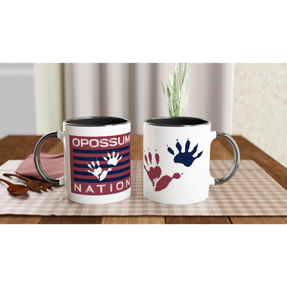 White 11oz Ceramic Mug with Color Inside - Opossum Nation Store