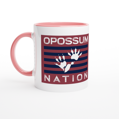 White 11oz Ceramic Mug with Color Inside - Opossum Nation Store
